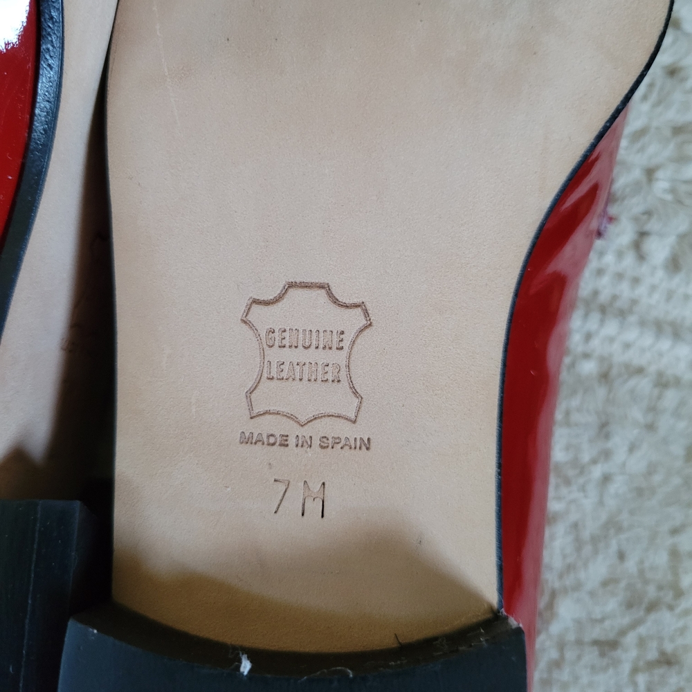 Talbots Red Patent Leather Loafers - Picture 4 of 5